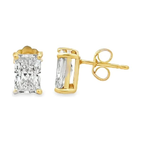 Radiant Diamond Stud Earrings