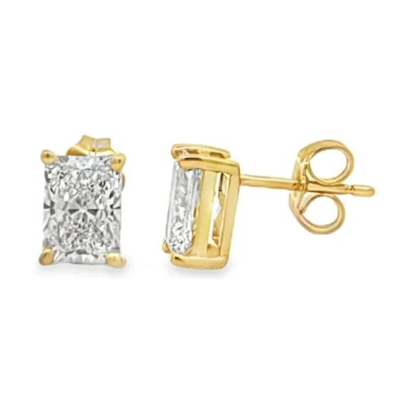 Radiant Diamond Stud Earrings
