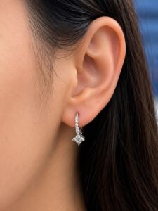 Diamond Cluster Drop Earrings
