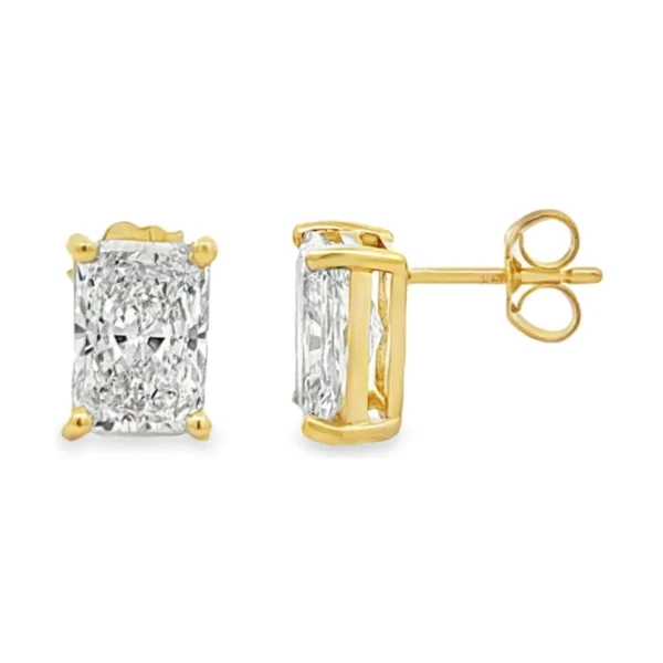 Radiant Diamond Stud Earrings