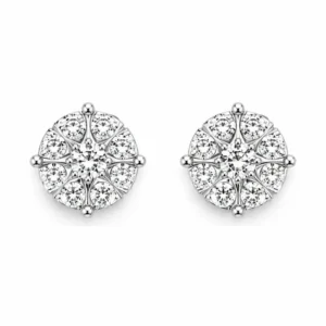 Diamond Cluster Stud Earrings