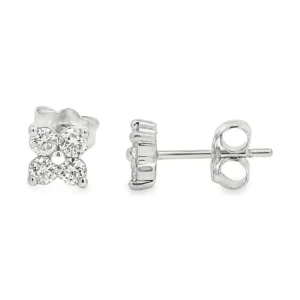 Cluster Diamond Stud Earrings