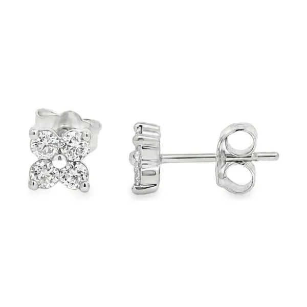 Cluster Diamond Stud Earrings