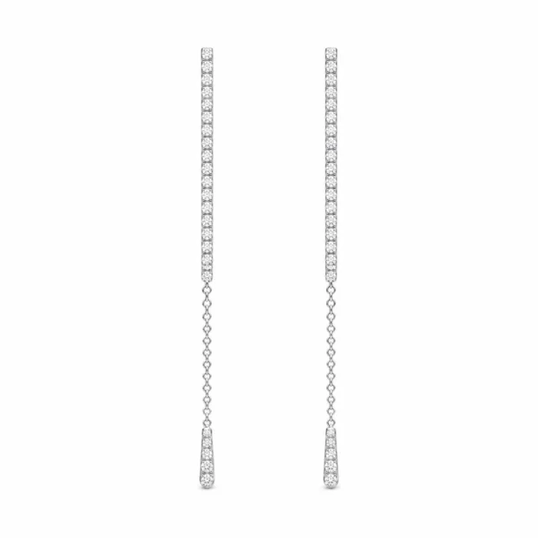 Diamond Linear Dangle Earrings