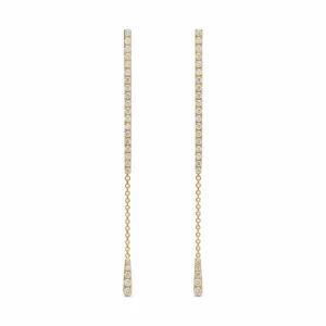 Diamond Bar Dangle Earrings