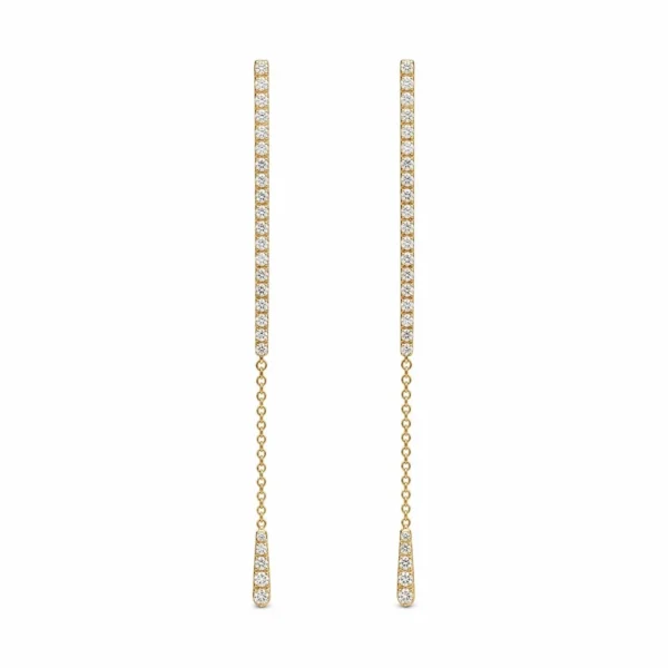Diamond Bar Dangle Earrings