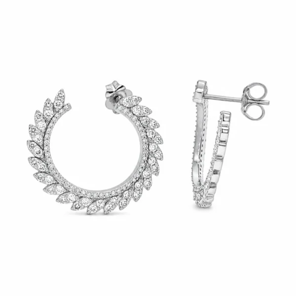 Marquise Diamond Hoop Earrings