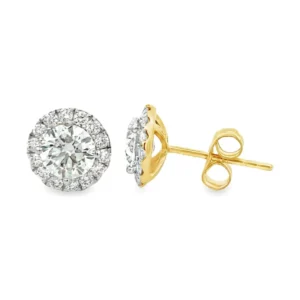 Halo Diamond Stud Earrings
