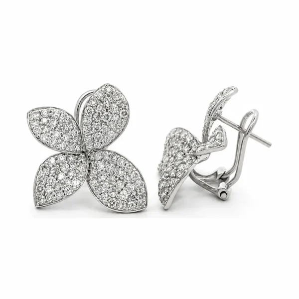 Floral Diamond Stud Earrings