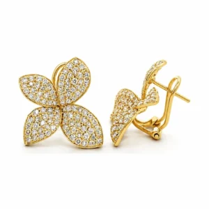 Diamond Flower Stud Earrings