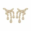 Diamond Bow Dangle Earrings