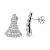 Diamond Fan Stud Earrings