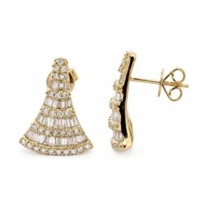 Fan Diamond Stud Earrings