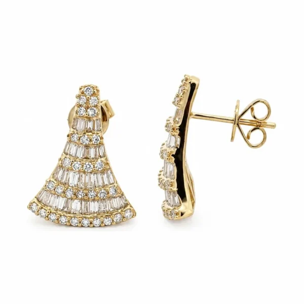Fan Diamond Stud Earrings