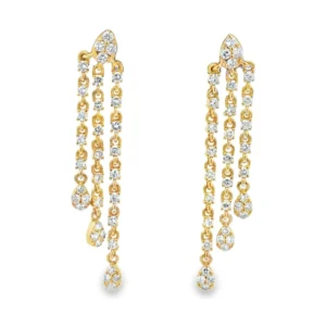 Diamond Tassel Dangle Earrings