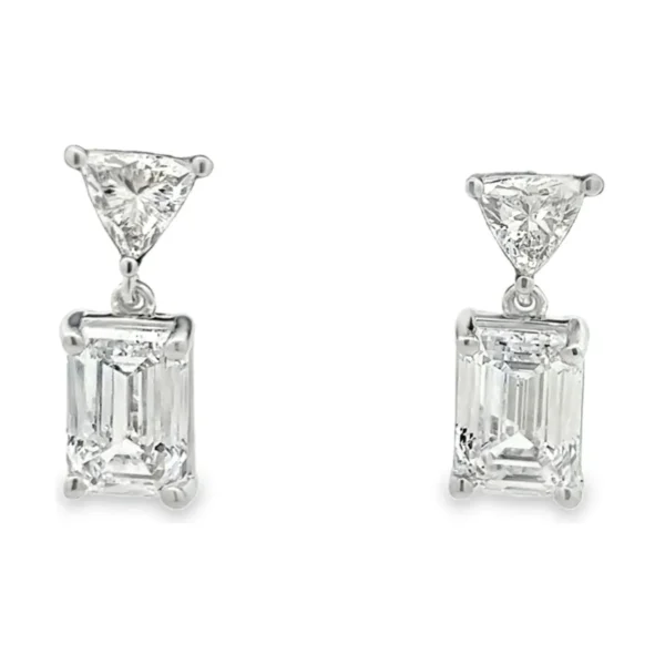 Emerald Cut Drop Earrings