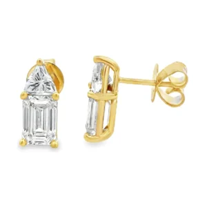 Emerald Diamond Stud Earrings