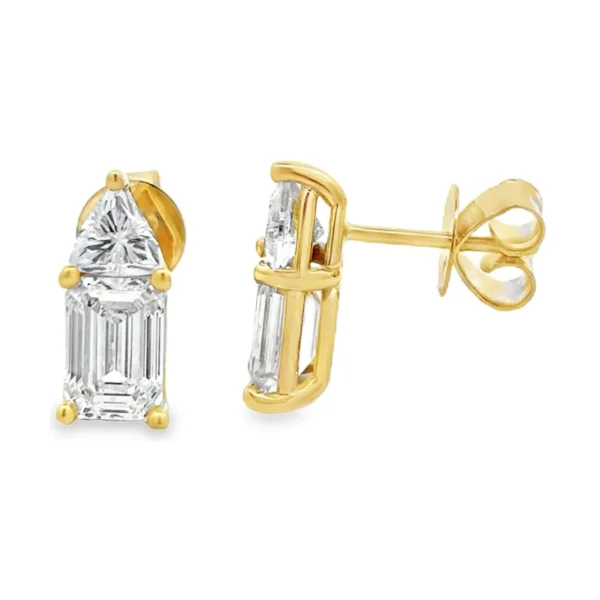 Emerald Diamond Stud Earrings