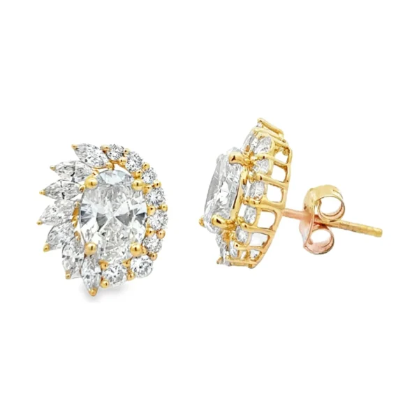Oval Halo Stud Earrings
