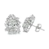 Oval Cluster Diamond Earrings