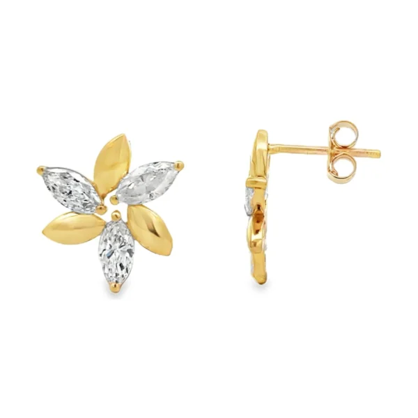 Floral Marquise Diamond Earrings