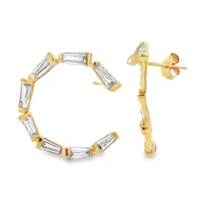 Baguette Diamond Hoop Earrings