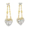 Heart Diamond Drop Earrings