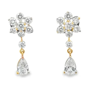 Floral Drop Diamond Earrings