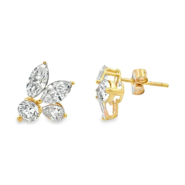Cluster Diamond Stud Earrings