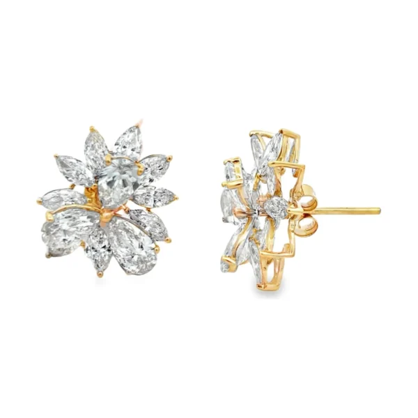 Cluster Diamond Stud Earrings