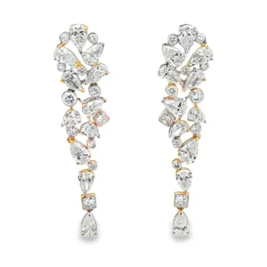 Cluster Diamond Drop Earrings