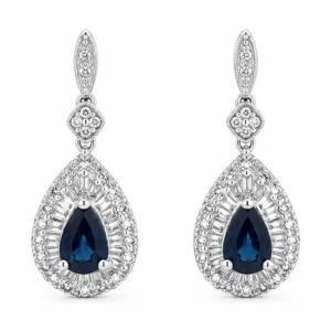 Pear Sapphire Drop Earrings