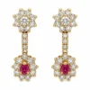 Floral Diamond Drop Earrings