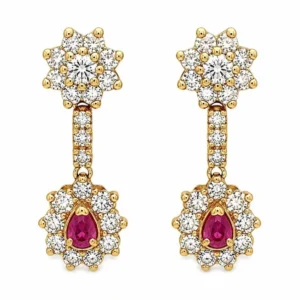 Floral Diamond Drop Earrings