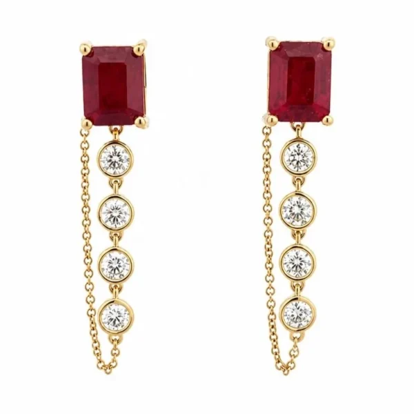 Emerald Cut Drop Earrings