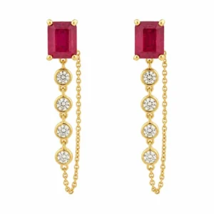 Emerald Cut Drop Earrings