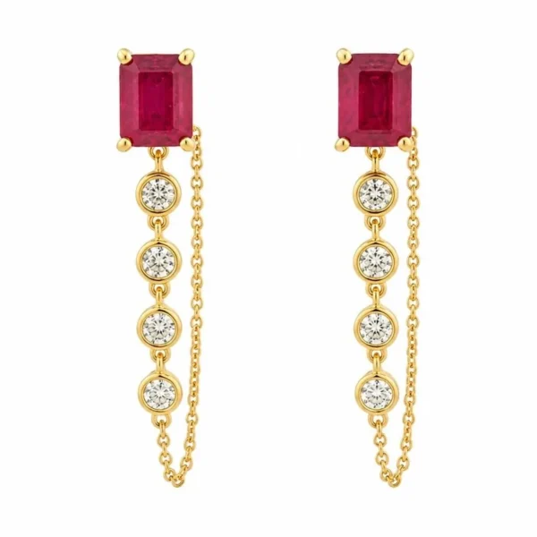 Emerald Cut Drop Earrings