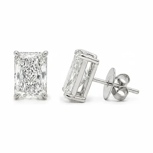 Radiant Diamond Stud Earrings