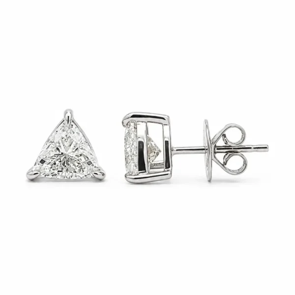 Trillion Diamond Stud Earrings