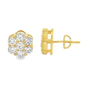 Diamond Cluster Stud Earrings