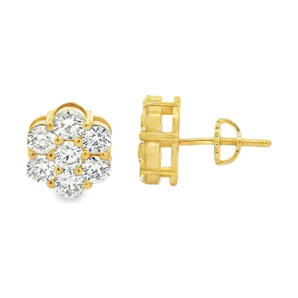 Diamond Cluster Stud Earrings