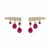 Ruby Drop Diamond Earrings