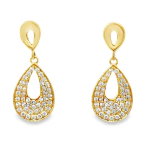 Teardrop Diamond Dangle Earrings