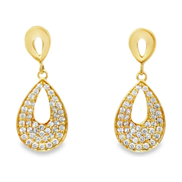 Teardrop Diamond Dangle Earrings