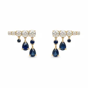 Sapphire Diamond Drop Earrings