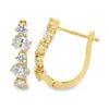 Graduated Diamond Hoop Earrings