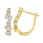 Graduated Diamond Hoop Earrings