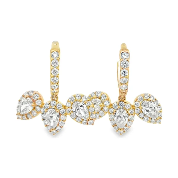 Pear Diamond Drop Earrings