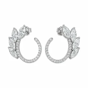 Marquise Diamond Hoop Earrings