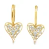 Heart Diamond Drop Earrings